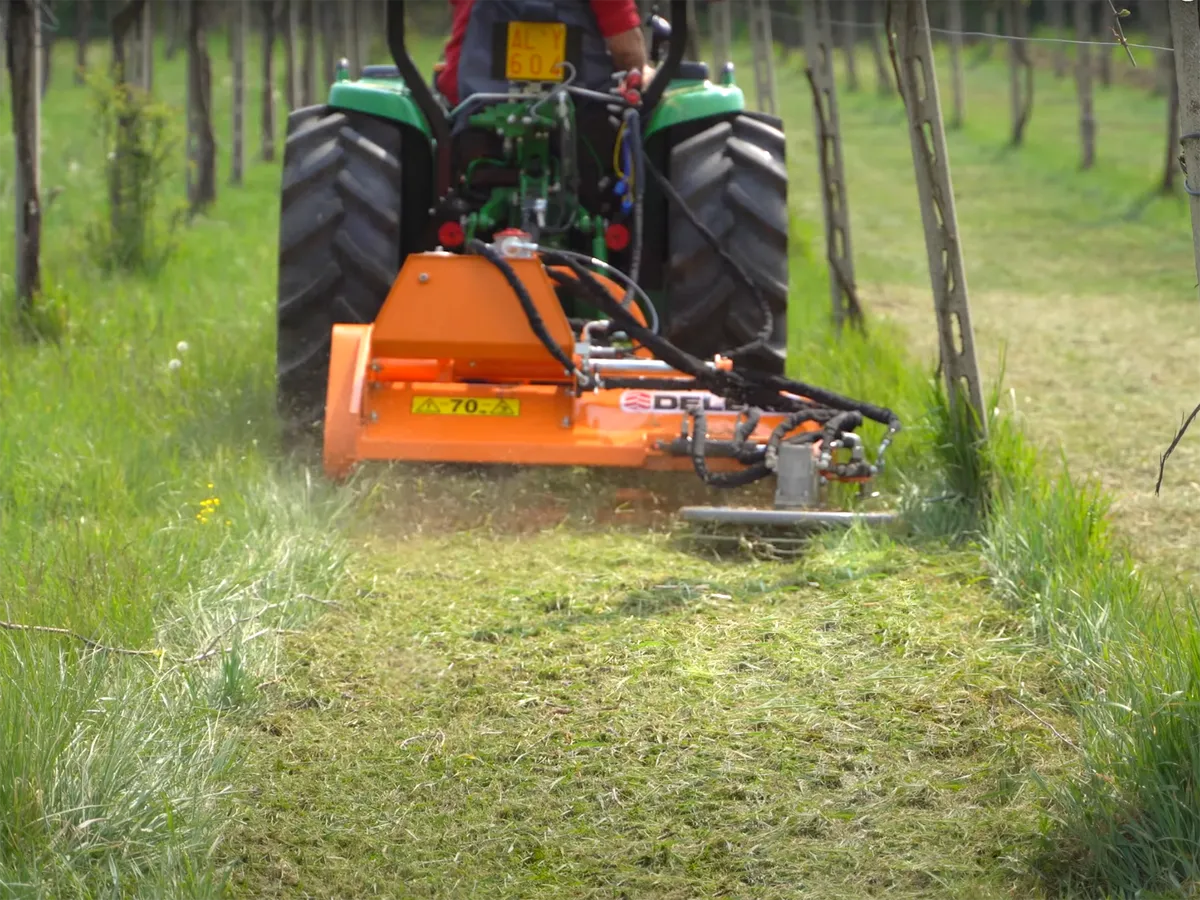 Flail mower with hydr. sideshift & inter-row disc - Image 2