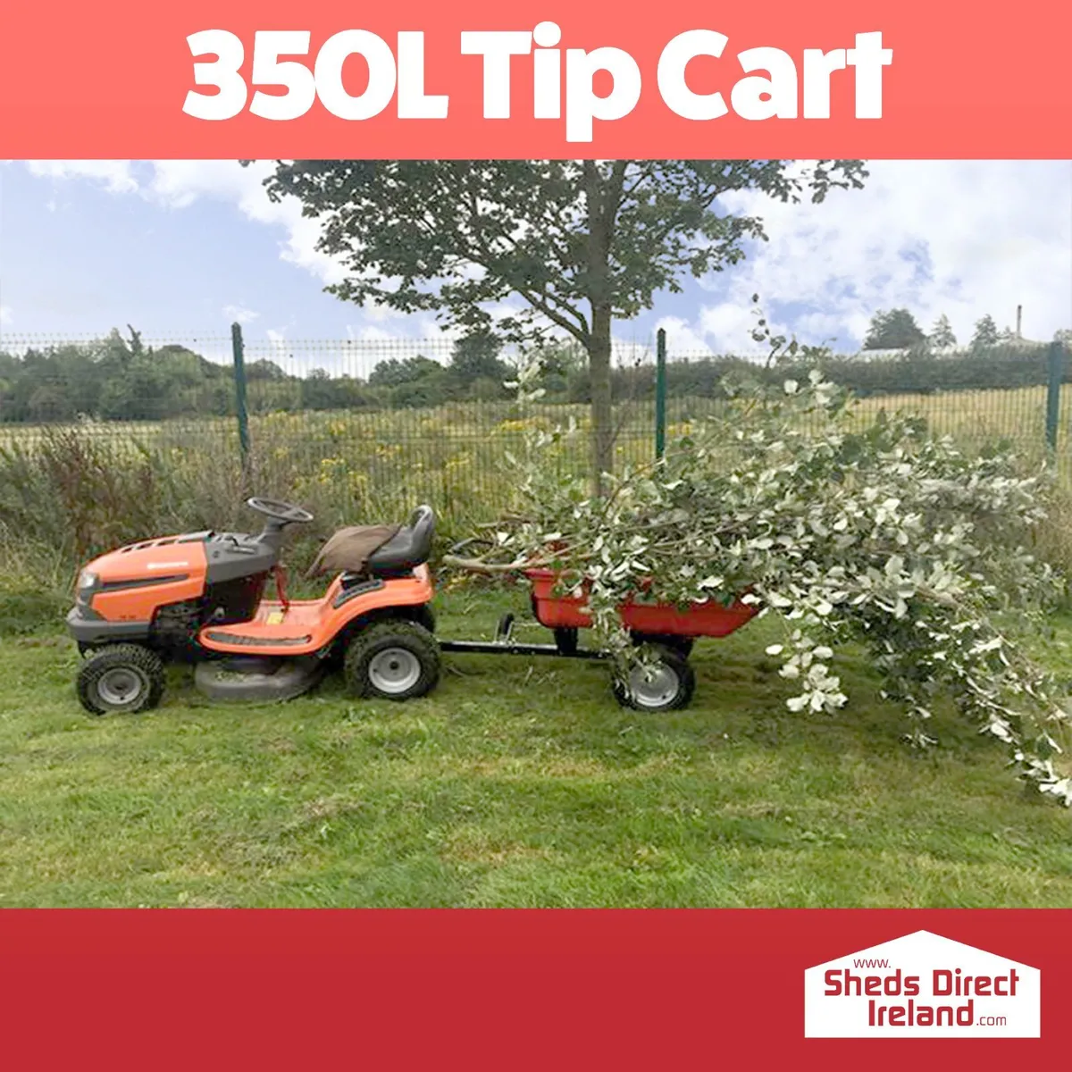 350L Tip Cart (Red or Black) - Image 3