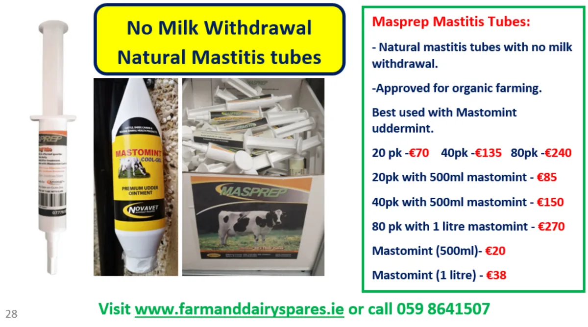 Masprep Mastitis Tubes - No Withdrawal - Image 1