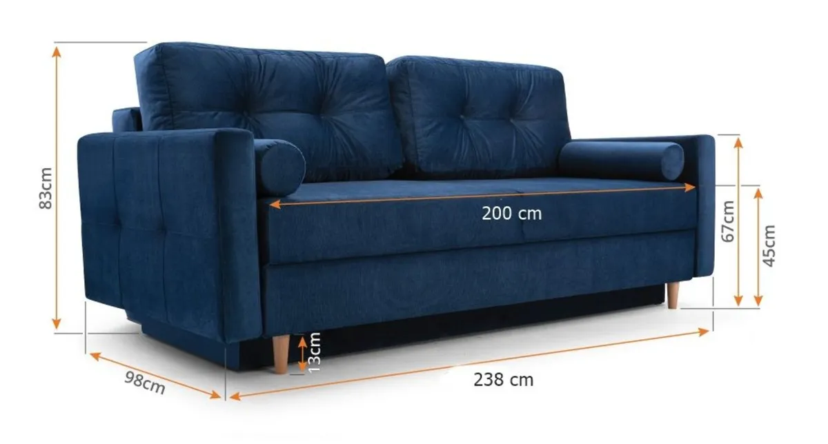 Sofa bed Pastella 2  storage box SMART fabrics - Image 1