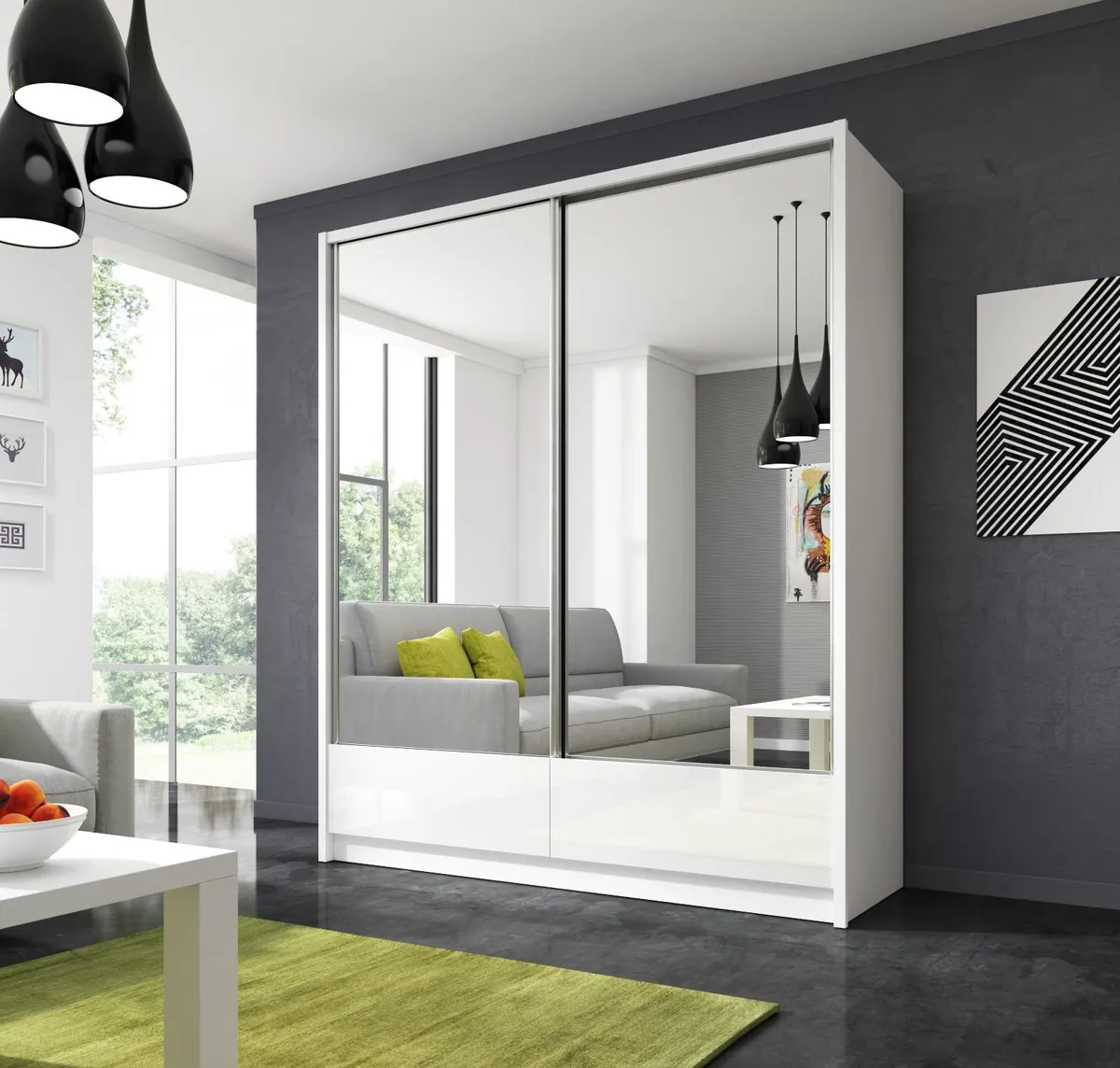 Sliding doors wardrobe ARA2 + 2 drawers - Image 1