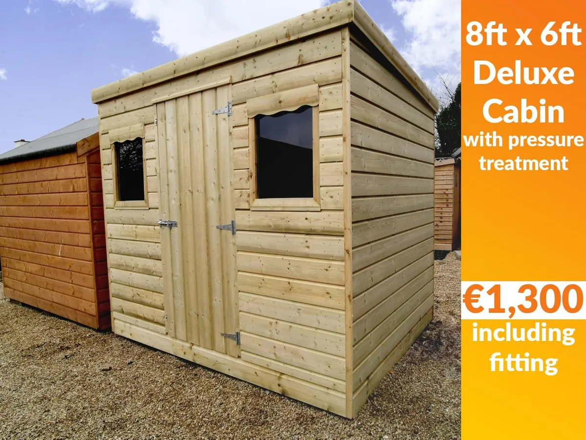 8ft x 6ft Wooden Cabin Shed - Image 1