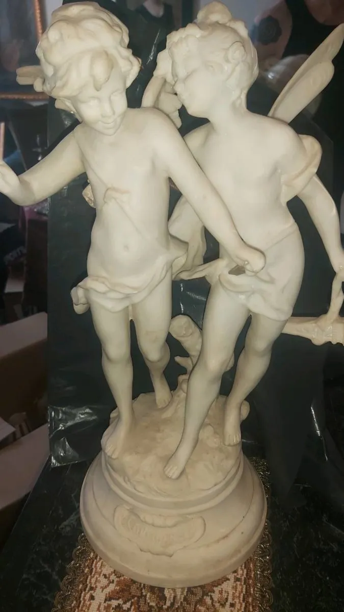 Antique bisque French Cupid and Psyche statue