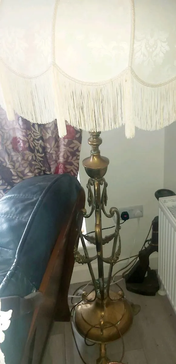 Exceptional antique solid brass lamp