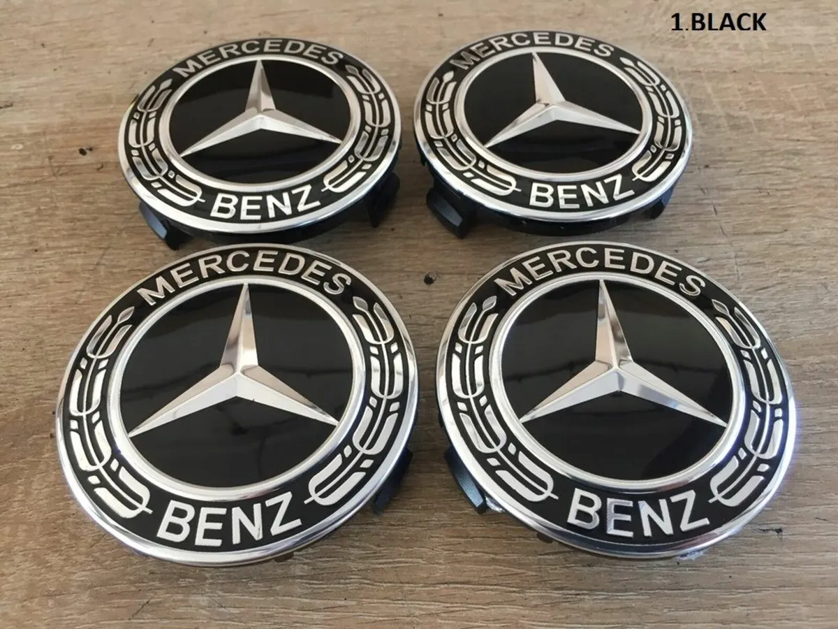 75mm Mercedes wheel Caps 4pcs full  set  5 Colors - Image 1