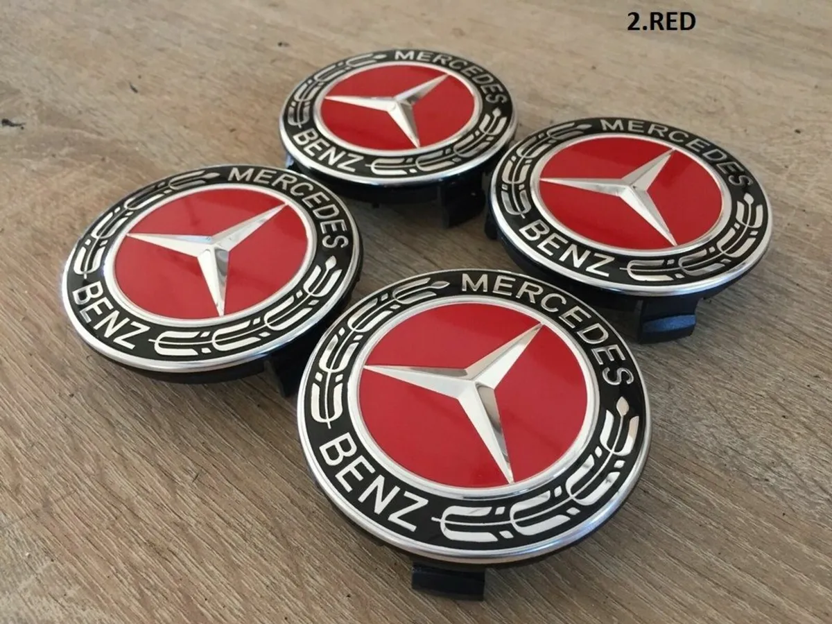 75mm Mercedes wheel Caps 4pcs full  set  5 Colors - Image 2