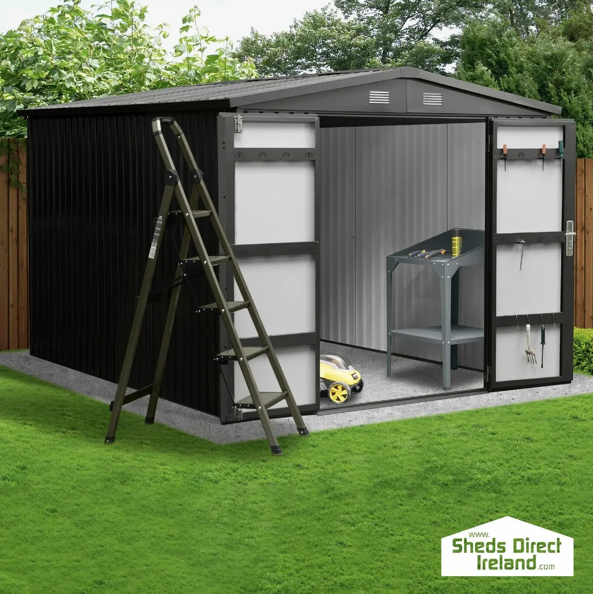 The Premium 8ft x 10ft Steel Garden Shed