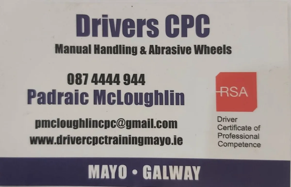 Driver CPC Training/Manual Handling Mayo/Galway