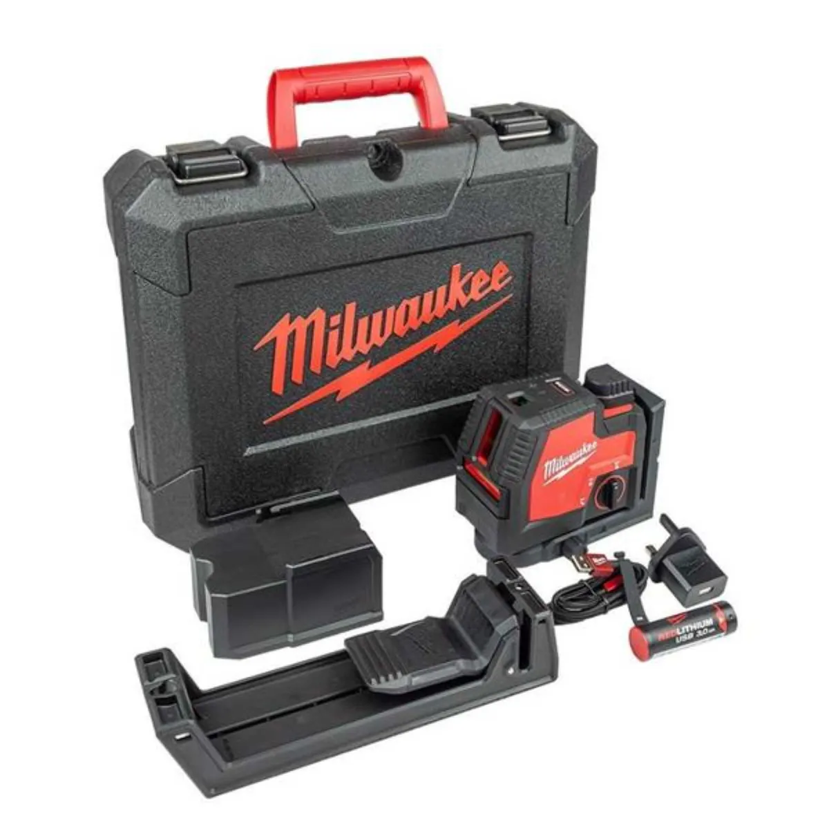 Milwaukee USB Rechargable Green Cross Laser With P