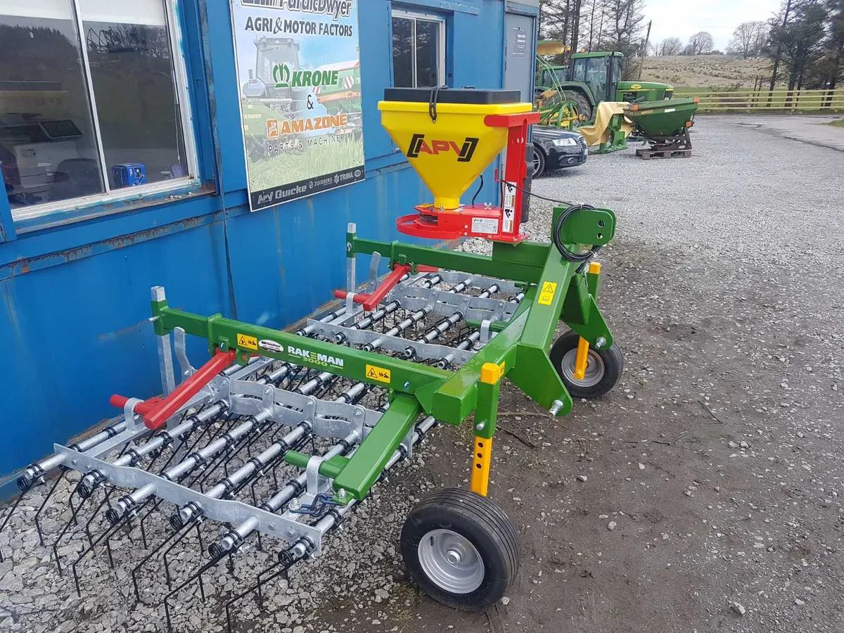 Rakeman 3M Grass Harrow with Apv KS40 seeder - Image 1