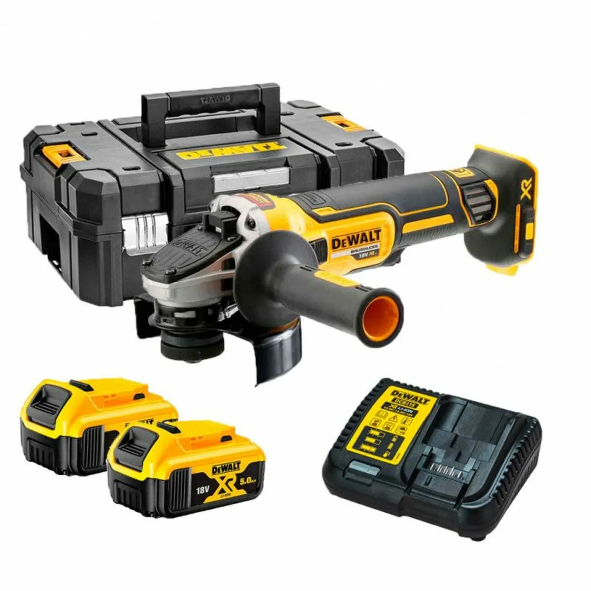 Dewalt 18V Cordless Grinder c/w 2 x 5AH Batteries - Image 1