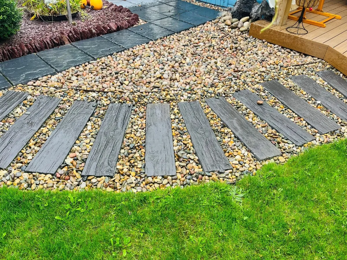 Gravestones and Memorial black polished pebbles. - Image 1