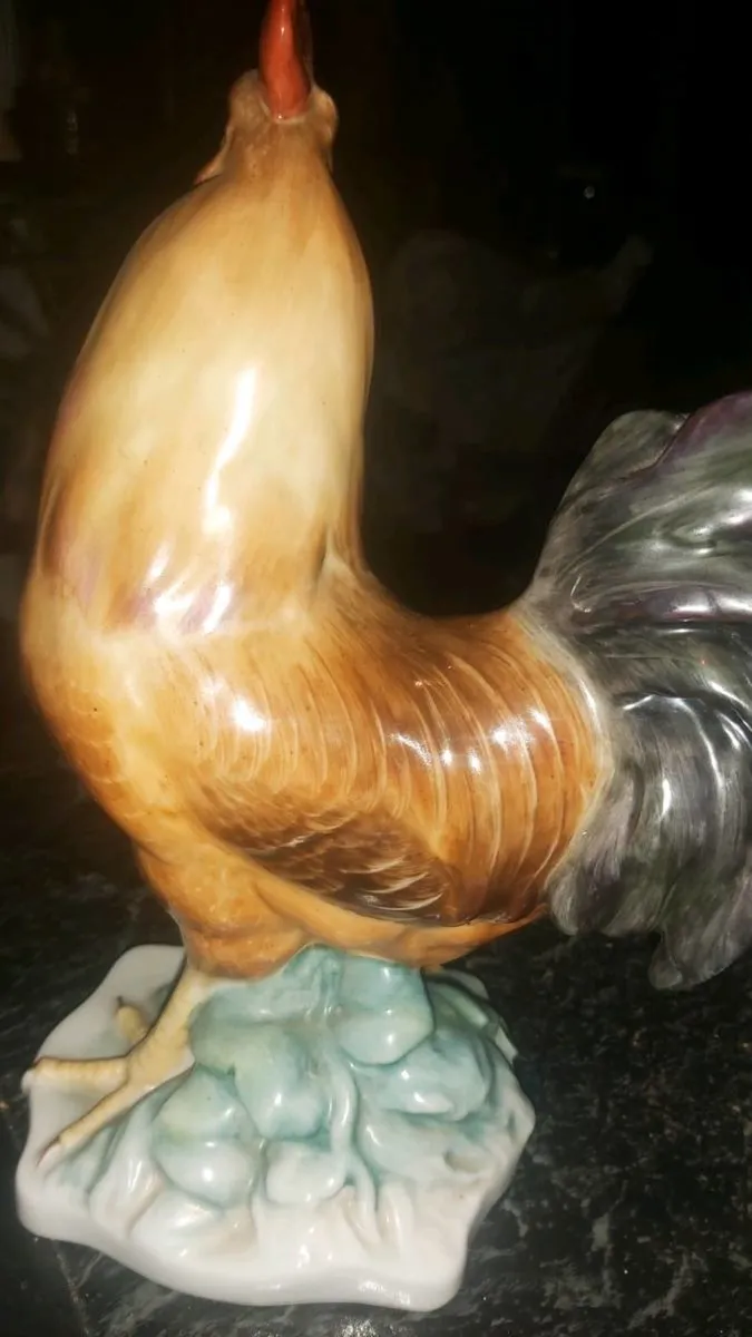 Large antique HEREND rooster Art Deco era - Image 4