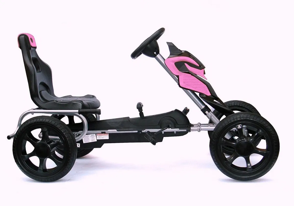 Thunder Eva Rubber Wheel Go Kart Pink - Image 1