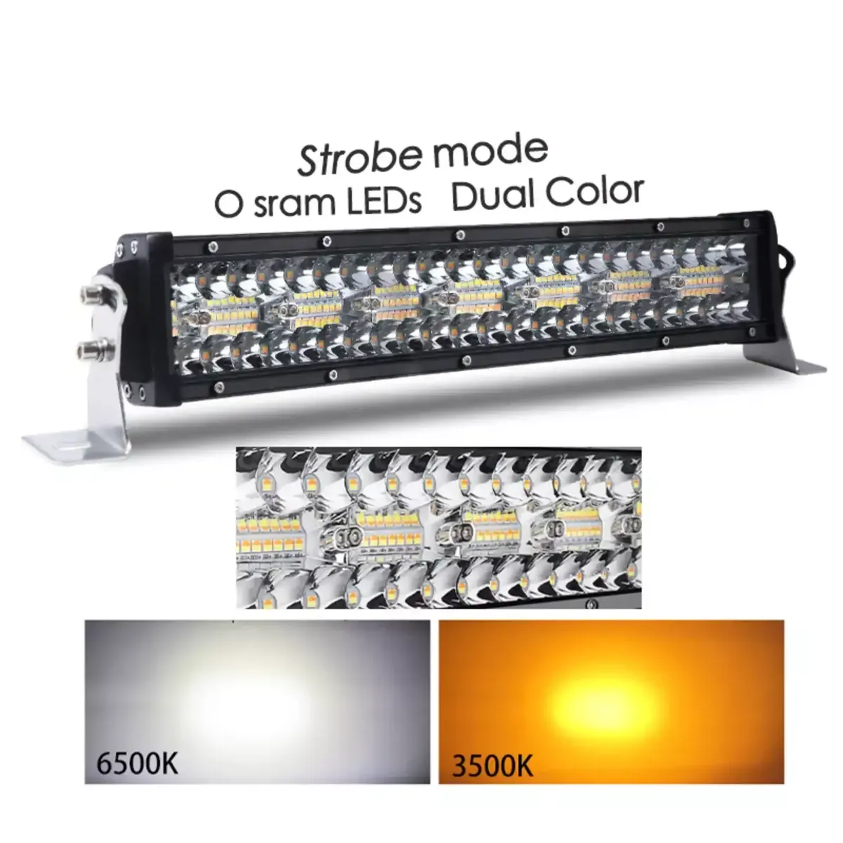 4 Mode LED Lightbar White/Amber Strobe - Image 1