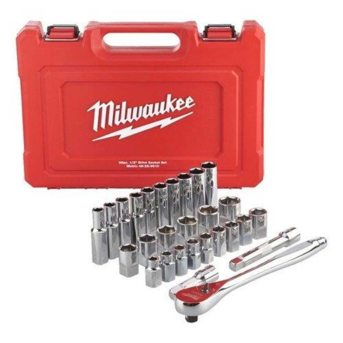 MILWAUKEE RATCHET&SOCKET SET-28 PIECE1/2"