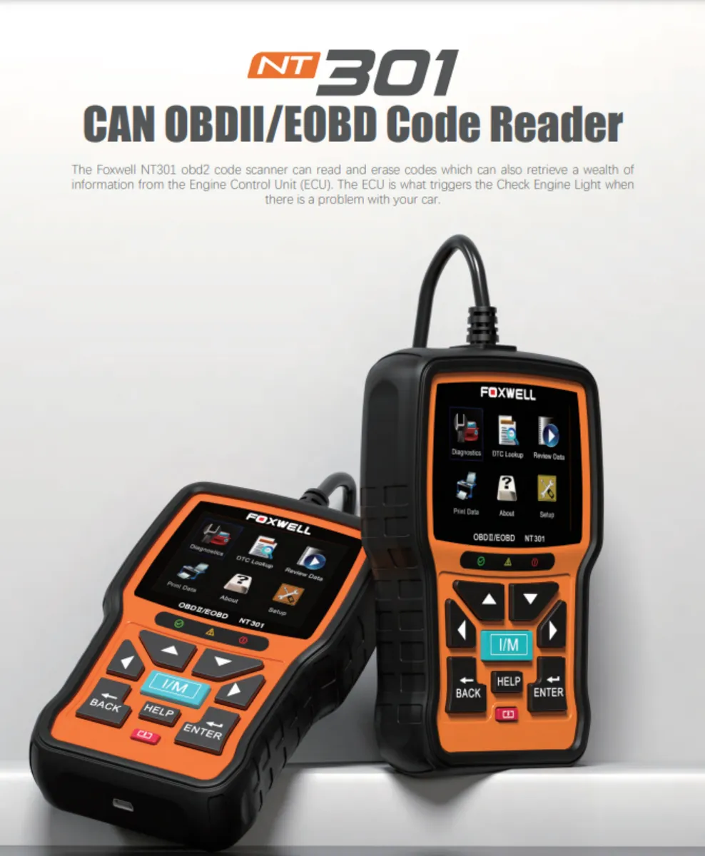 Foxwell NT301 EOBD OBD-II Engine Scan Tool  Code - Image 1