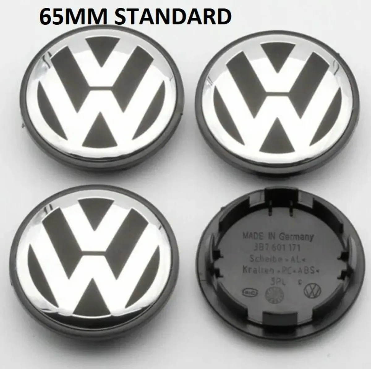 Volkswagen alloy wheel centre caps 65mm - Image 2