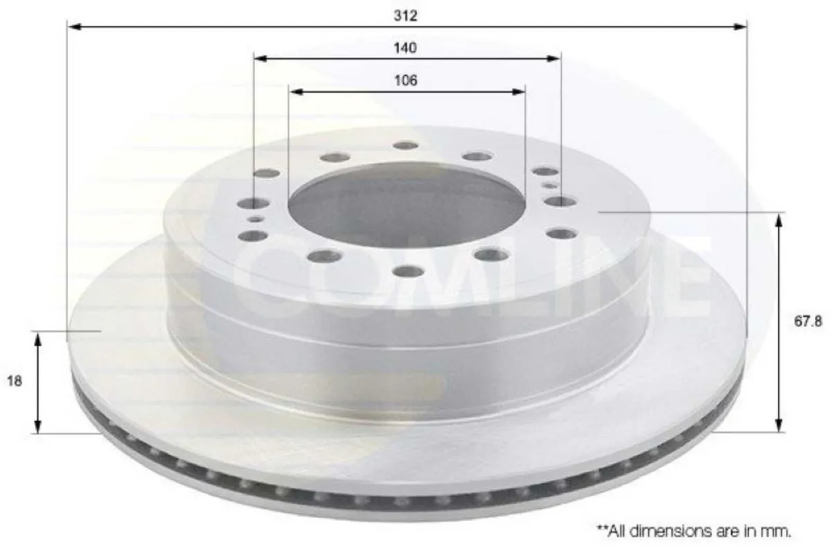 Toyota Land Cruiser 2010-Present Rear Brake Disc