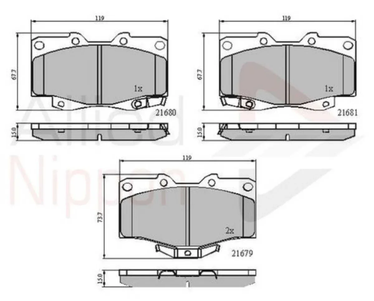 Toyota Land Cruiser 1996-2003 Front Brake Pads