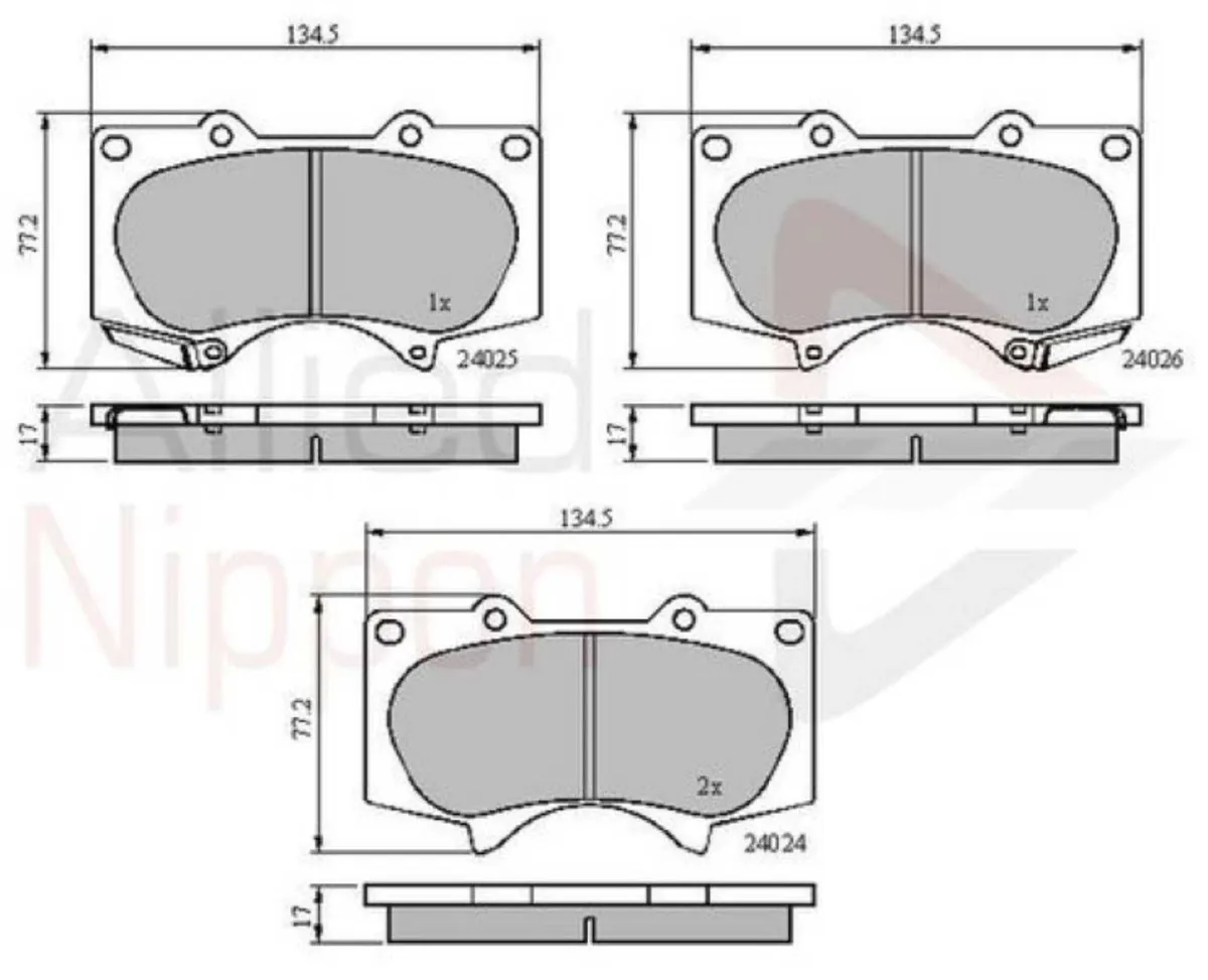 Toyota Hilux 2009-2021 Front Brake Pads - Image 1