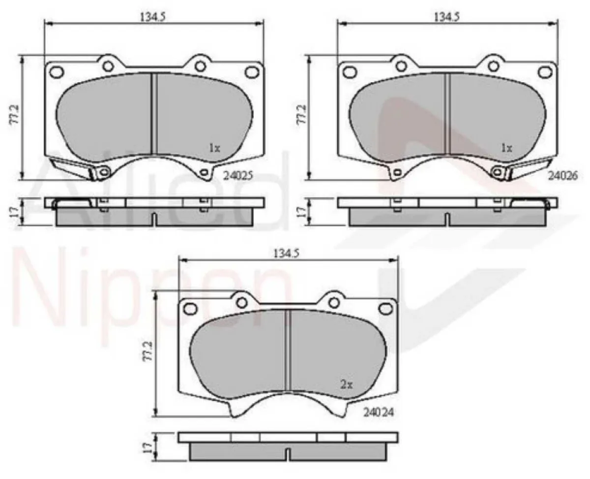 Toyota Hilux 2009-2021 Front Brake Pads