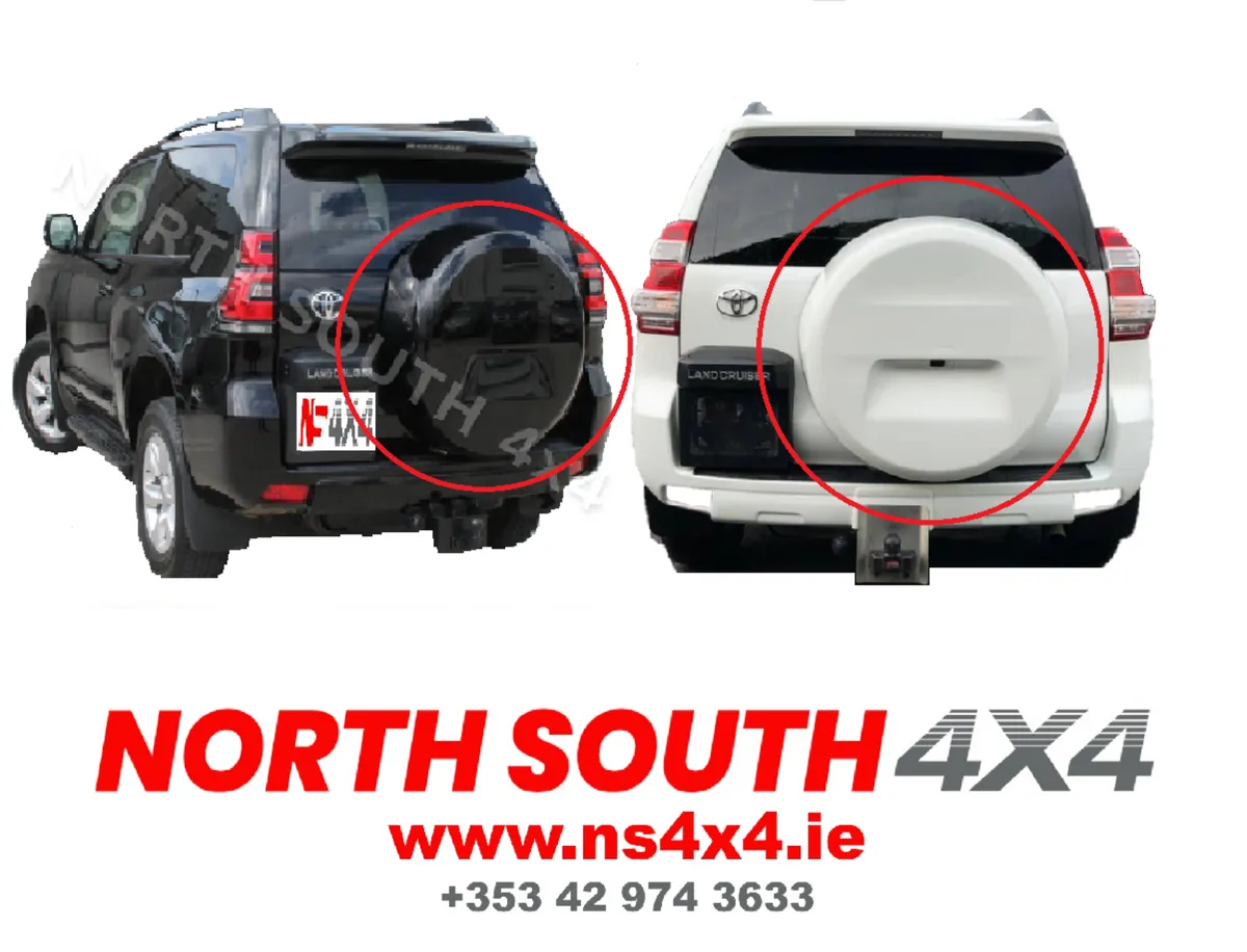 Spare Tyre Cover White & Black for Landcruiser - Image 1
