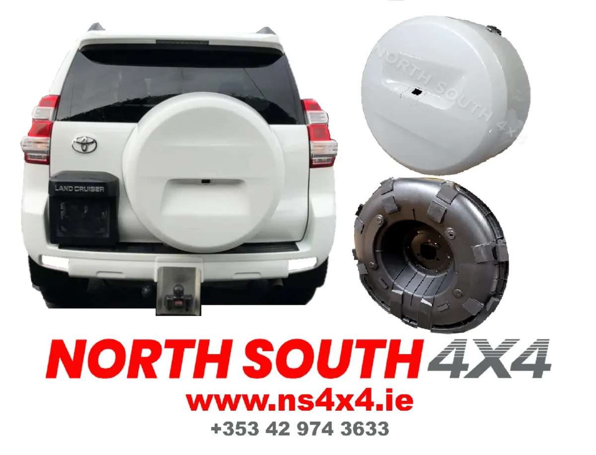 Spare Tyre Cover White & Black for Landcruiser - Image 2