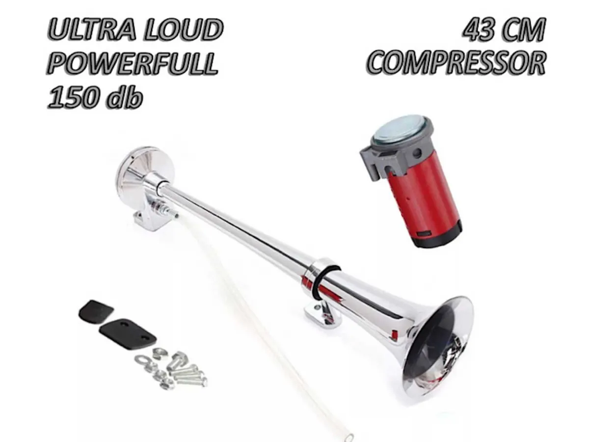 43cm 12v Chrome Air Horn.. - Image 1