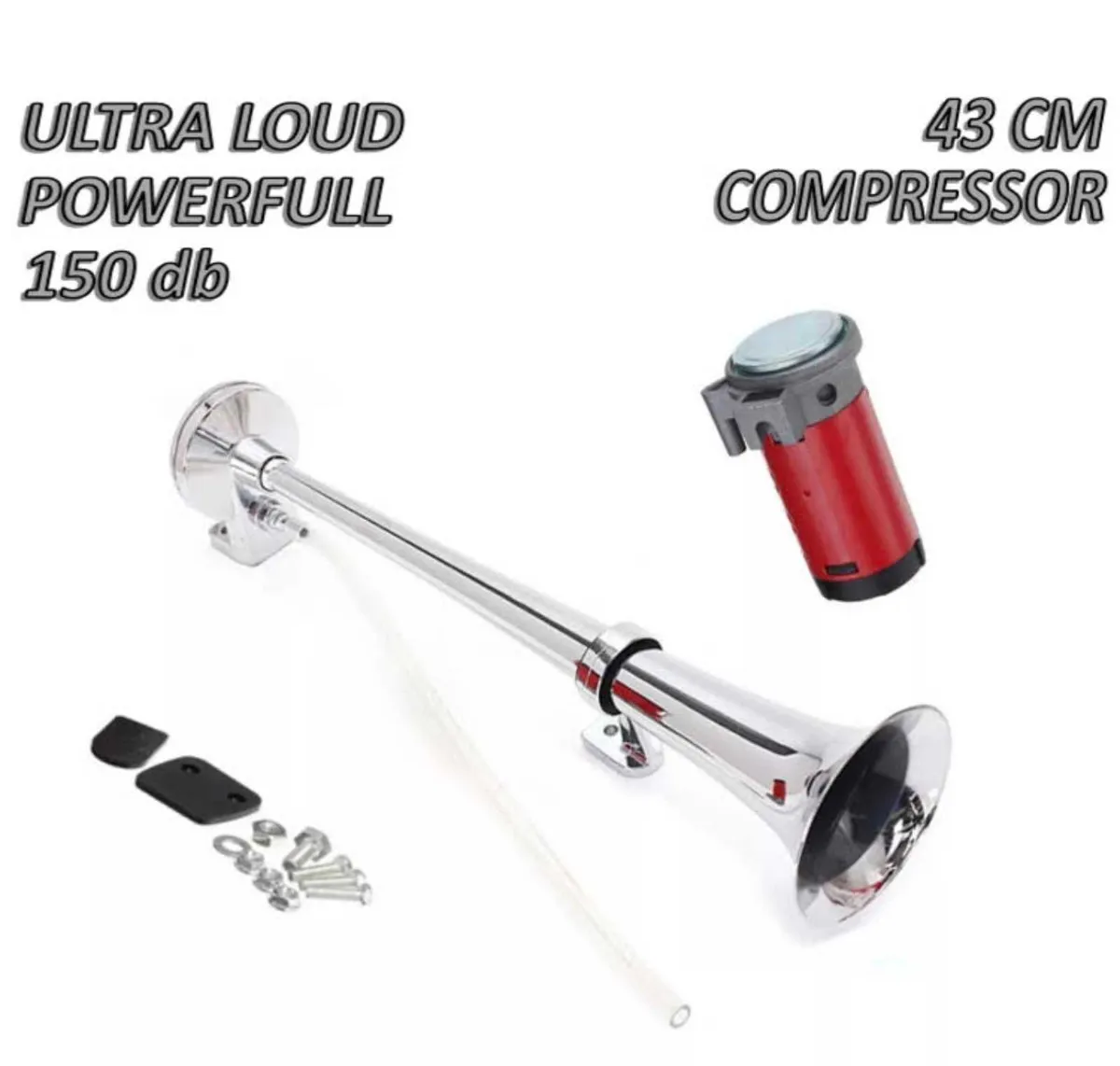 43cm 12v Chrome Air Horn.. - Image 2