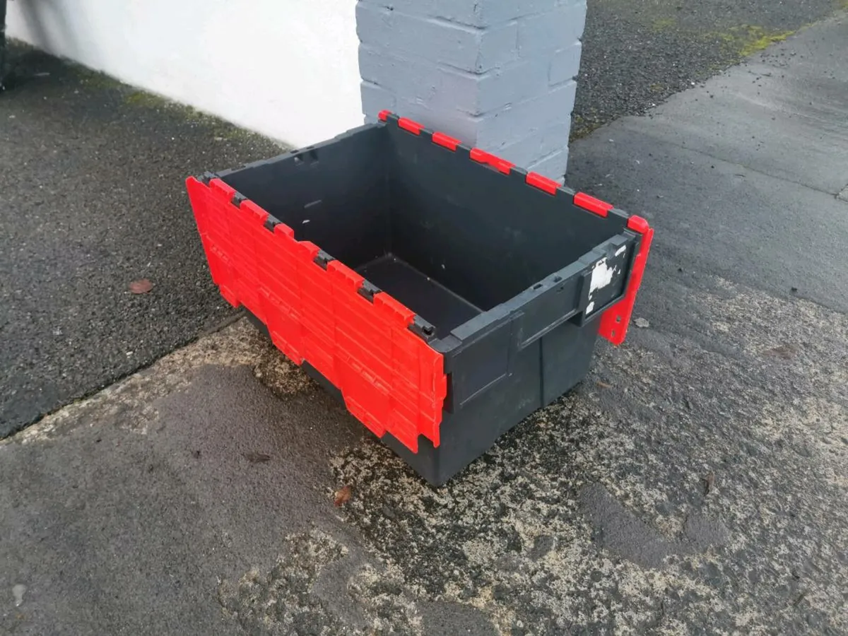 4 wheel trolley and plastic boxes