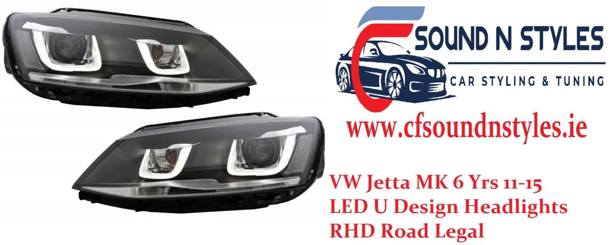 VW Jetta MK 6 Yrs 11 -15 Black U LED Design Style - Image 1