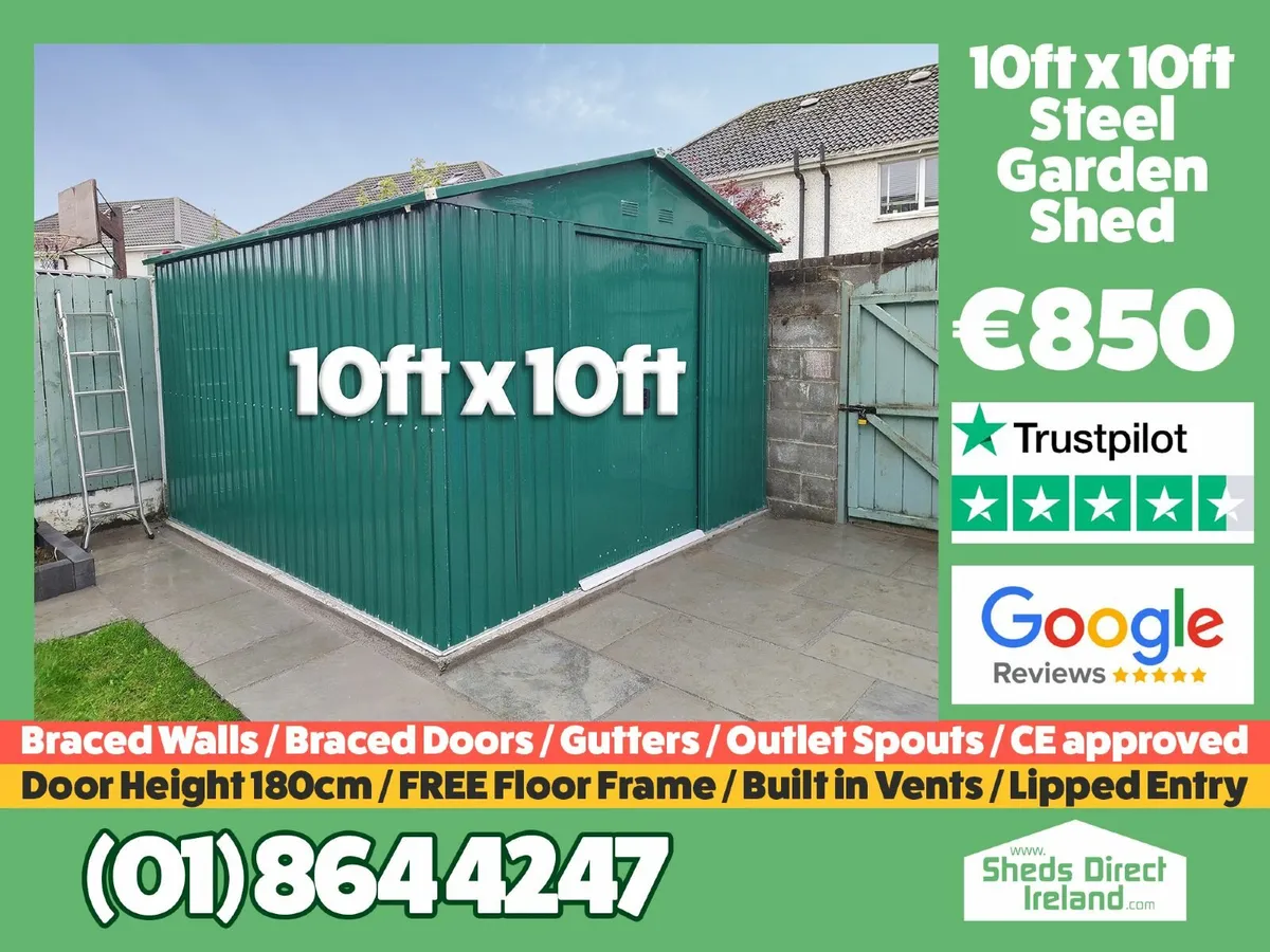 10ft x 10ft Steel Garden Shed - Image 1
