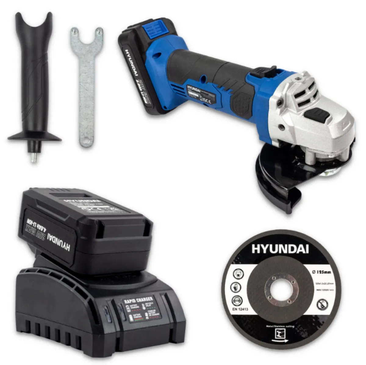 Hyundai 20V MAX Li-Ion Cordless 4Ah Angle Grinder