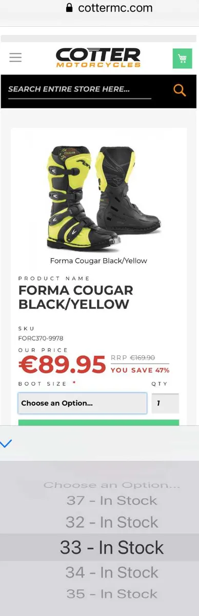 FORMA COUGAR KIDS MX BOOTS for sale in Co. Dublin for 89 on DoneDeal