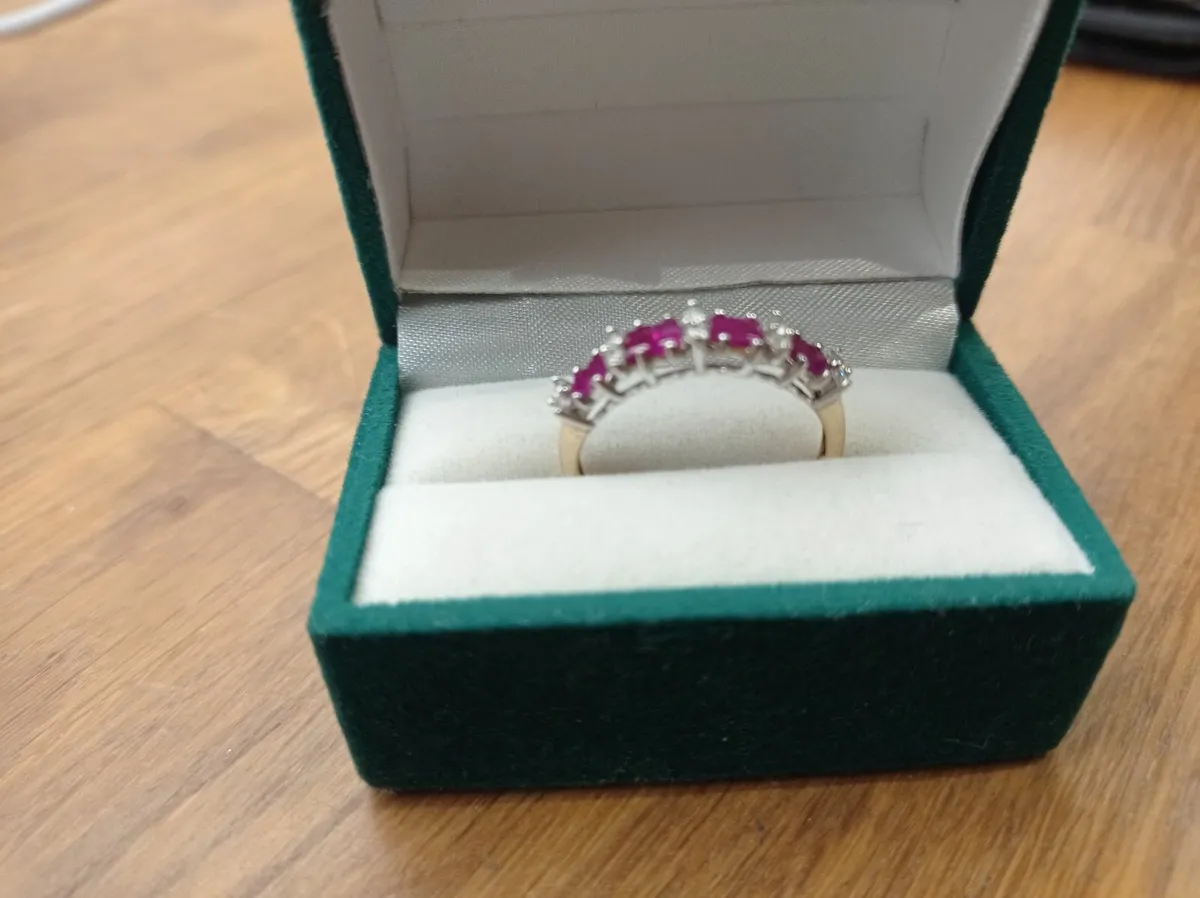 Ruby and diamond gold ring