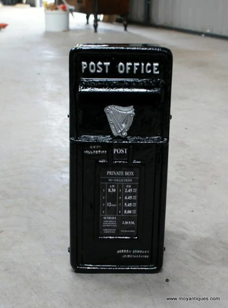 Post Box Irish Black Cast Iron - Image 2