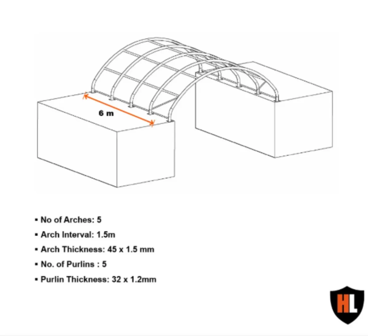 20x20 Container Shelter (Closed Back Panel) - Image 2