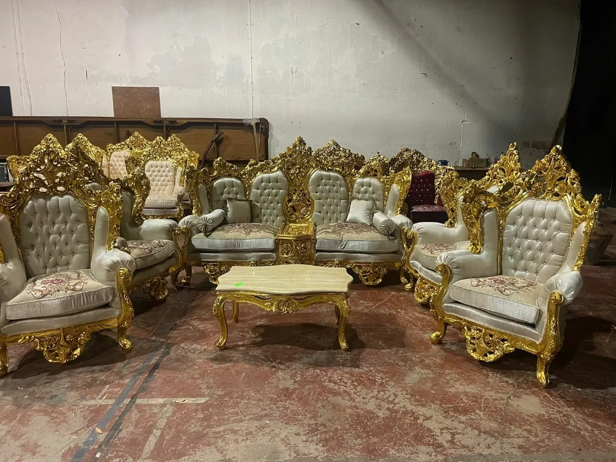 Saloon Sofa Gilt Gold Set - Image 2