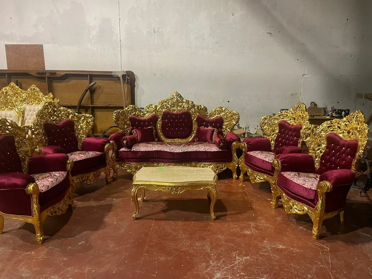 Saloon Sofa Gilt Gold Set - Image 3