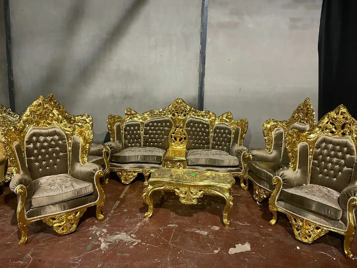 Saloon Sofa Gilt Gold Set - Image 4