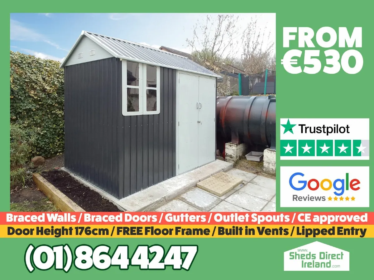 8ft x 6ft Steel Cottage Shed - Image 1