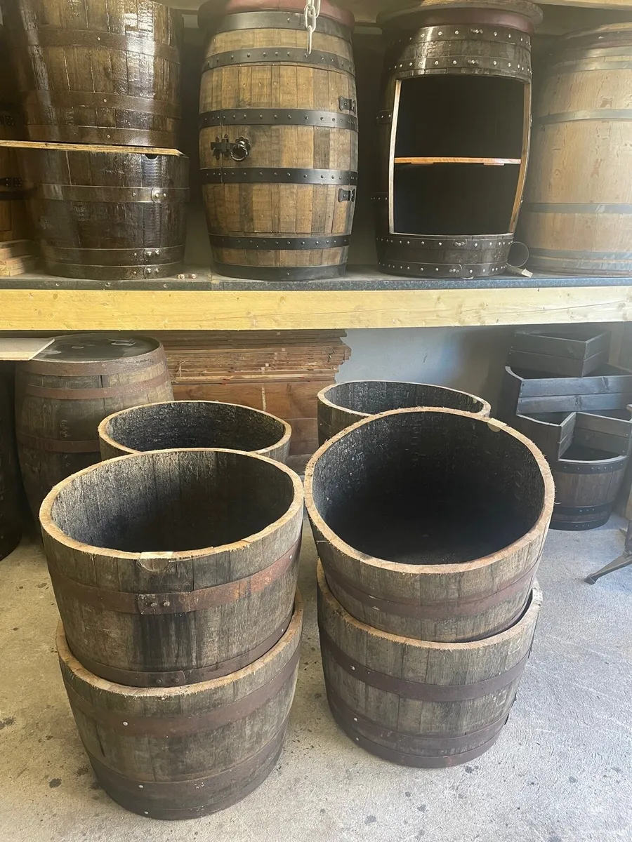 Whiskey barrel planters - Image 2