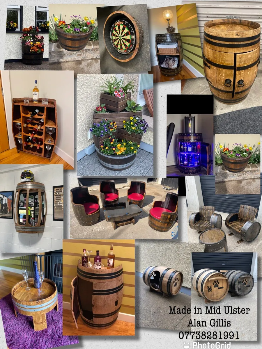 Whiskey barrel planters - Image 4