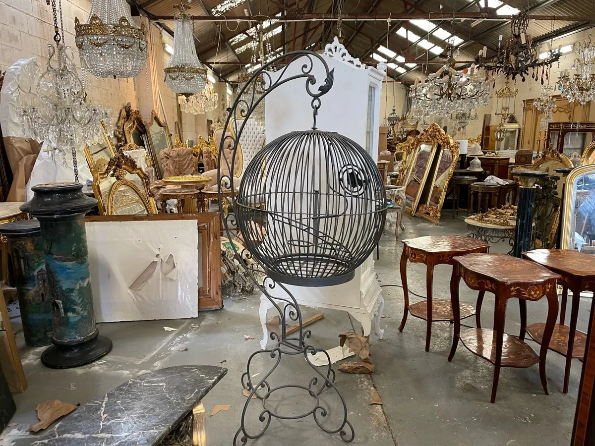 Very large, wrought iron birdcage