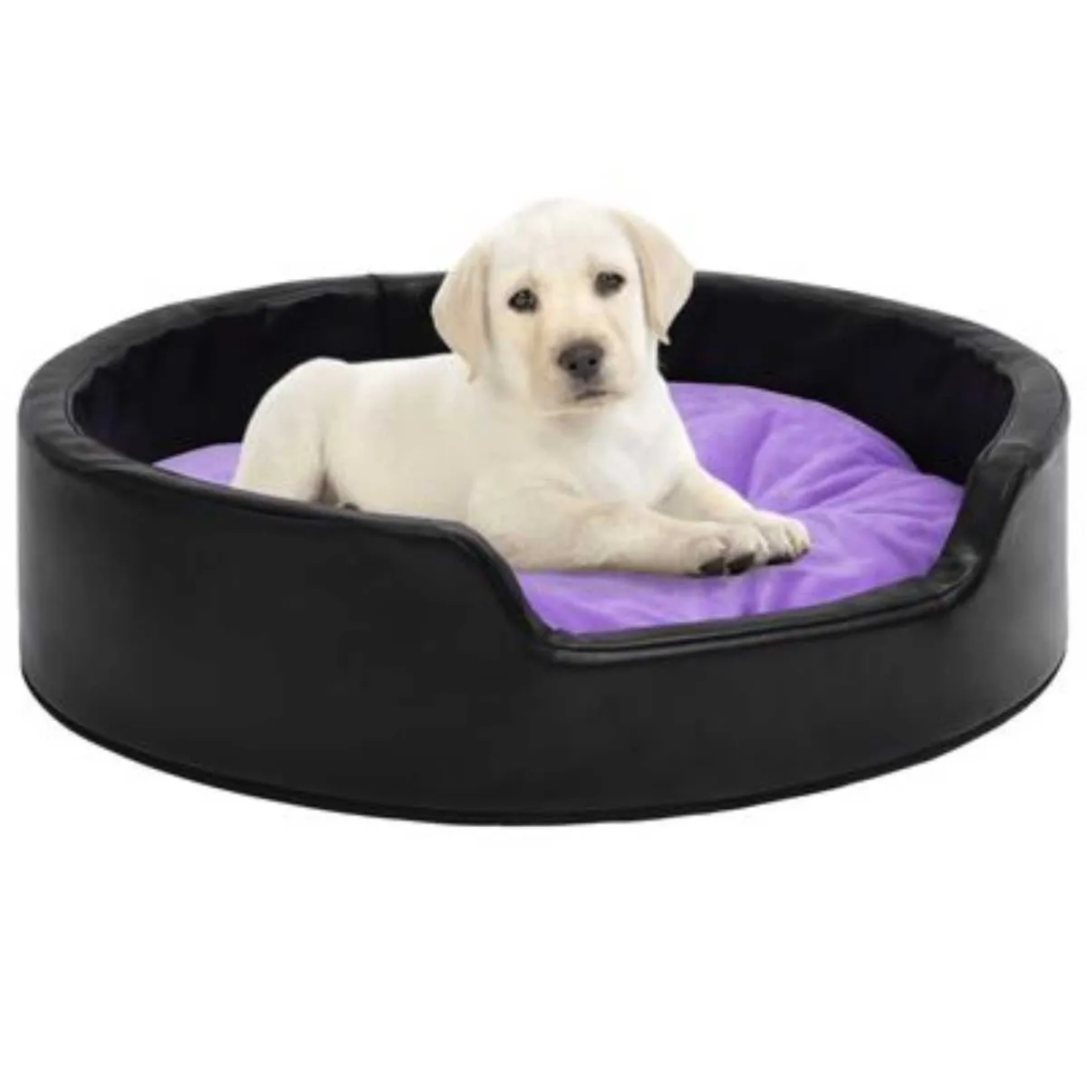 vidaXL Dog Bed Black and Purple 99x89x21 cm Plush