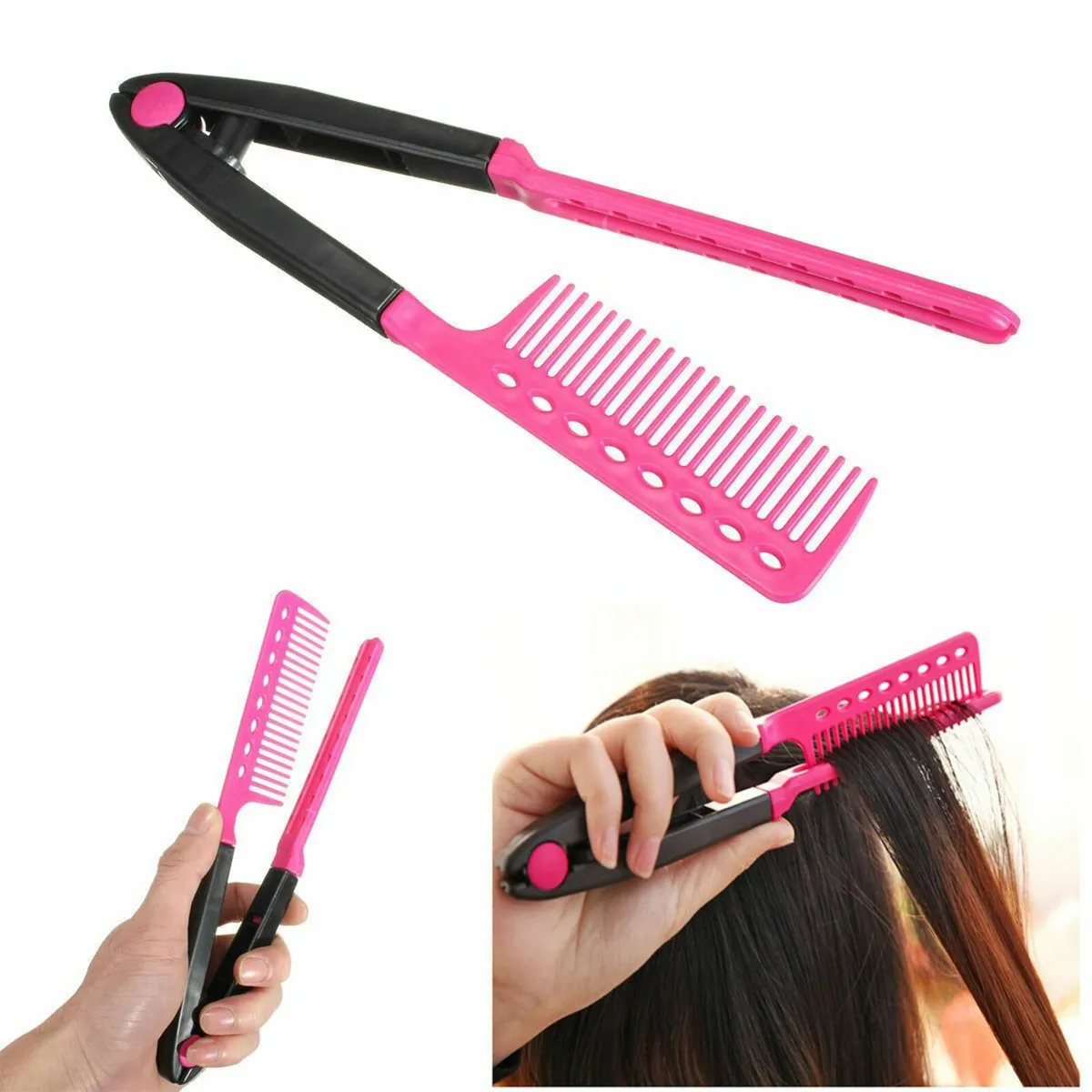 Comb V Type Hair Combs Styling Tool Straightener DIY Salon Hairdressing  #Pink for sale in Louth for €3 on DoneDeal