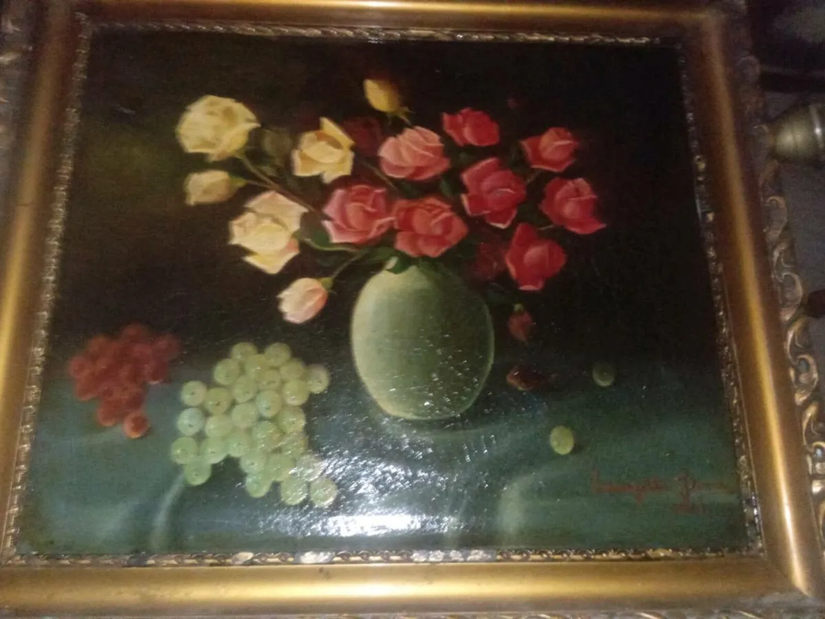 Antique heavy oil painting1941