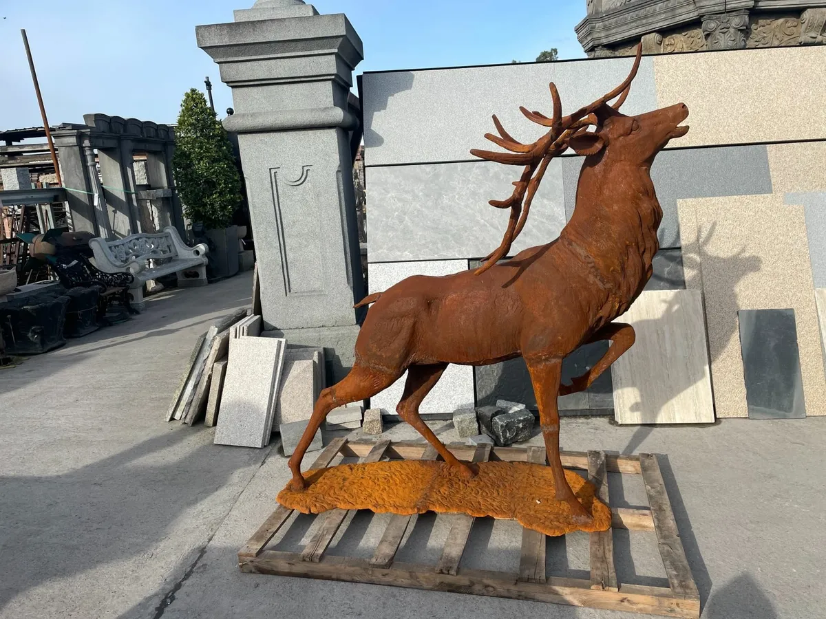 Large cast iron stag - Image 4