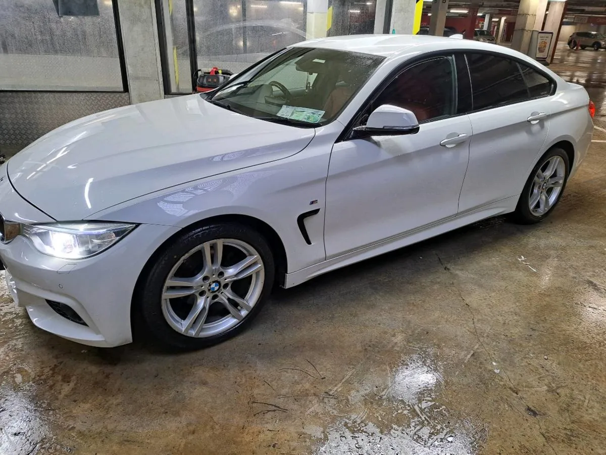 BMW 4 Series Gran Coupe 418 White - Red Interior - Image 1